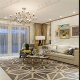 时尚现代美式地毯客厅茶几长方形地毯卧室床尾满铺样板间地毯定制