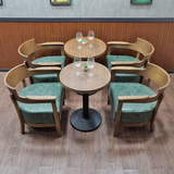 主题西餐厅桌椅 咖啡厅桌椅 实木围椅会所椅 慢吧 休闲沙发椅组合