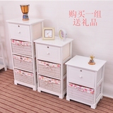 简约现代实木韩式白色床头柜特价边角柜田园储物柜客厅装饰小柜子