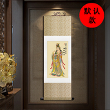 国画佛像菩萨卷轴挂画佛教人物白衣观音丝绸画书房装饰画礼品促销
