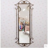 美式复古做旧铁艺壁挂镜框落地镜试衣镜全身镜穿衣镜玄关装饰镜子