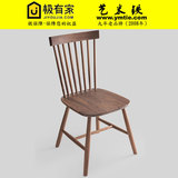 美式复古实木餐椅现代简约实木老松木原木椅酒店咖啡椅餐桌椅