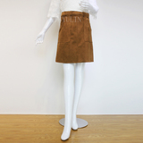秋季欧美风麂皮绒高腰显瘦A字裙半身裙复古大口袋短裙MA1630SKT01