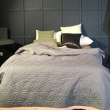 原生活 可机洗绗缝四季床盖 纯色撞色床单床垫绗缝被子简约北欧
