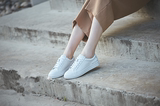 韩国代购女鞋系带真皮单鞋白色韩版休闲平底板鞋经典低帮小白鞋夏