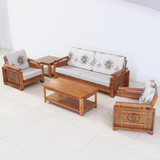 实木沙发中式三人位折叠床木质客厅组合多功能木沙发橡木沙发