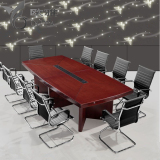 现代简约办公家具 实木贴皮会议桌 培训洽谈桌 油漆会议桌椅组合