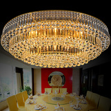 椭圆形客厅灯水晶灯金色LED吸顶灯大气欧式吊灯餐厅灯具酒店灯饰