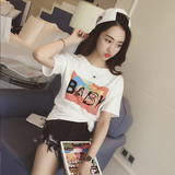 春天韩版权志龙BABY同款字母t恤短袖衣服单件打底衫18-24周岁女潮