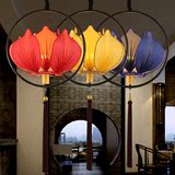 新古典中式吊灯  创意复古铁艺布艺莲花荷花灯具客厅餐厅茶楼会所