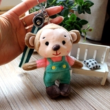 包邮韩版可爱创意背带猴汽车钥匙圈钥匙扣环毛绒挂件女毛绒玩具