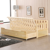 特价多功能实木沙发床伸缩床抽拉床沙发两用客厅储物沙发床纯实木