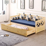 包邮实木沙发床推拉坐卧两用书房客厅可折叠储物多功能双人沙发床