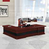 老板桌总裁经理办公桌3.2米2.8米3.6米大班台油漆贴木皮捷锋家具