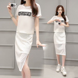 2016夏装新款名媛韩版蕾丝连衣裙两件套短袖修身包臀裙时尚套装裙