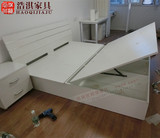 新款单人储物平板床卧室双人床1.5米1.8米板式床高箱床气压液压床