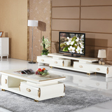 现代简约电视柜茶几组合套装宜家欧式小户型客厅家具伸缩影视柜