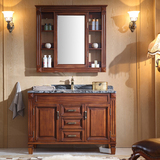 美式浴室柜组合橡木简欧式卫浴柜落地实木洗漱台洗脸盆面盆柜镜柜