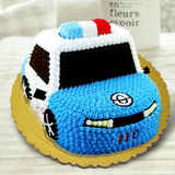 新款卡通蓝色小汽车跑车赛车警车仿真蛋糕模型样品 奶油包邮