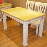 欧式大理石餐桌 简约现代时尚型方桌 实木长方形饭桌橡木餐桌1.35