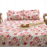 乡云布怡浪漫花卉双人床被单床罩经典老粗布纯棉床单单件被单学生