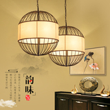 新中式吊灯铁艺 会所餐厅咖啡厅吧台办公室灯具 大气个性鸟笼灯饰