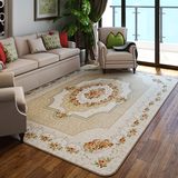 新品珊瑚绒客厅卧室地毯可机洗满铺 欧式田园地垫茶几垫带图案