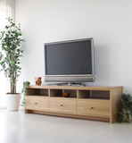 北欧伊情 纯实木电视柜白橡木带抽储物电视机柜简约现代北欧家具