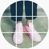 韩版新款粉色系带小白鞋透气平底板鞋学生休闲运动鞋跑步鞋女单鞋