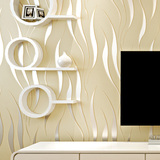 简约现代条纹墙纸3D浮雕无纺布墙纸 环保卧室客厅电视背景墙壁纸