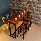 欧式LOFT实木吧台桌家用简约现代咖啡厅酒吧餐厅高脚桌星巴克桌椅
