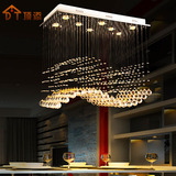 创意豪华餐厅水晶吊灯柜台吧台吊灯现代简约方型隔断帘灯饰订做