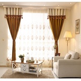 高档欧式纯色加厚遮光丝绒布窗帘头幔卧室客厅成品定制做厂家直销