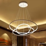 铝材简约亚克力书房吊灯饰环形现代个性创意卧室客餐厅饭厅灯具