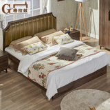北欧床实木床双人床1.8米1.5米床主卧大床真皮床高箱储物床经济型