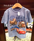 香港迪士尼代购 汽车总动员麦昆板牙 卡通儿童T恤 短袖上衣衬衫