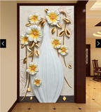 无缝3d5D古典花瓶大型壁画玄关过道走廊背景墙纸宾馆酒店KTV壁纸