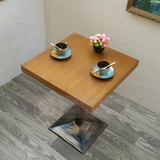 复古 贴木桌 咖啡厅方桌 西餐桌 实木咖啡桌椅 咖啡馆西餐厅桌椅