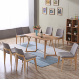 北欧宜家全实木餐桌椅组合原木日式现代简约饭桌子小户型餐厅家具