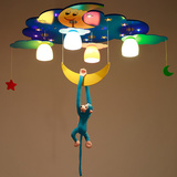 儿童房间LED吸顶灯具男孩女孩公主卧室吊灯星星月亮创意卡通灯饰