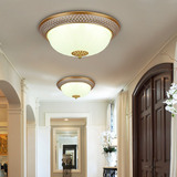 欧式铝材吸顶灯美式复古走廊过道阳台灯具简欧艺术圆形LED玄关灯