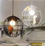 美式复古创意个性地球仪吊灯餐厅吧台咖啡厅吊灯圆形铁艺装饰吊灯