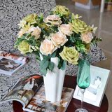欧式油画梦幻玫瑰 创意装饰外贸假花束客厅摆件绢花仿真花艺包邮