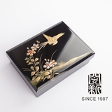 【预售】闽新福州脱胎漆器大漆工艺品日本莳绘花鸟漆盒茶盒首饰盒