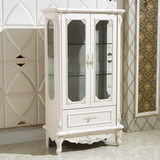 欧式双门酒柜 简约单门白色客厅电视柜装饰柜组合家具田园玻璃柜