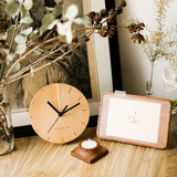 自然和家桌面时钟创意木头座钟卧室办公室静音时尚简约床头个性