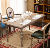 美式北欧实木复古做旧餐桌椅组合西餐厅咖啡厅餐桌桌子 loft桌台
