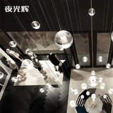 创意艺术吊灯流星雨设计师现代复式楼梯间水晶玻璃球LED灯具吧台