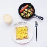 Good morning早餐盘西餐牛排盘点心盘字母陶瓷盘平盘套装创意餐具