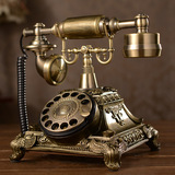 包邮创意旋转拨盘电话机仿古欧式田园复古电话机家用座机办公电话